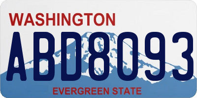 WA license plate ABD8093