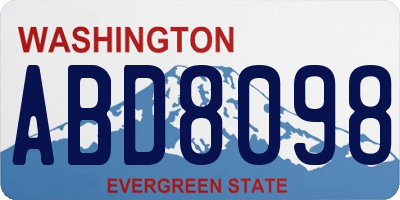 WA license plate ABD8098