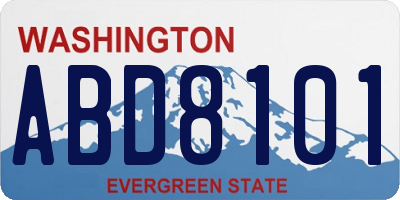 WA license plate ABD8101