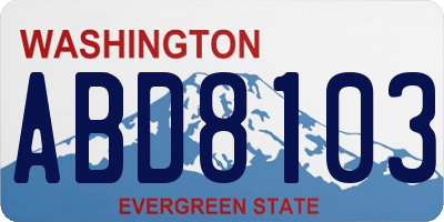 WA license plate ABD8103