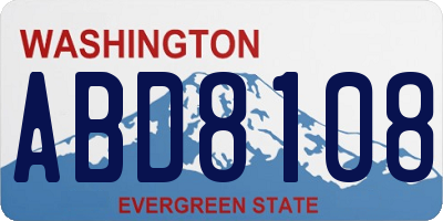 WA license plate ABD8108