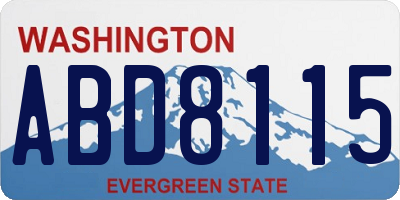 WA license plate ABD8115