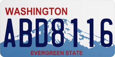 WA license plate ABD8116