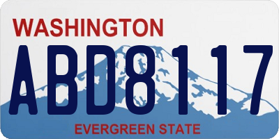 WA license plate ABD8117