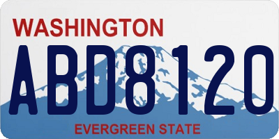 WA license plate ABD8120