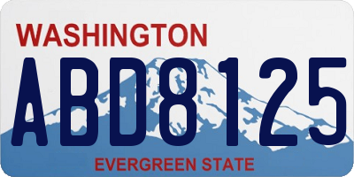 WA license plate ABD8125