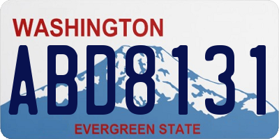 WA license plate ABD8131