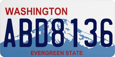 WA license plate ABD8136