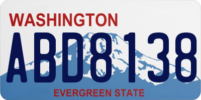 WA license plate ABD8138