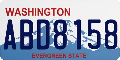 WA license plate ABD8158