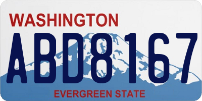 WA license plate ABD8167