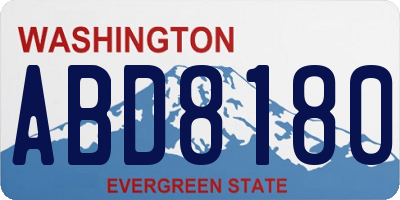 WA license plate ABD8180