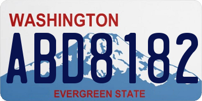 WA license plate ABD8182