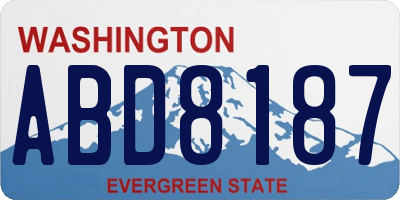 WA license plate ABD8187