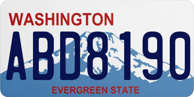 WA license plate ABD8190