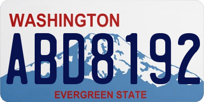 WA license plate ABD8192