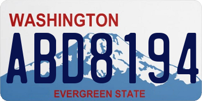 WA license plate ABD8194