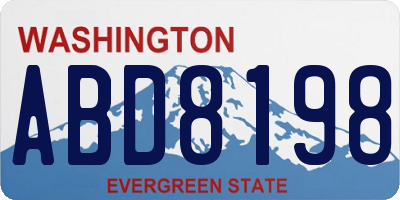 WA license plate ABD8198