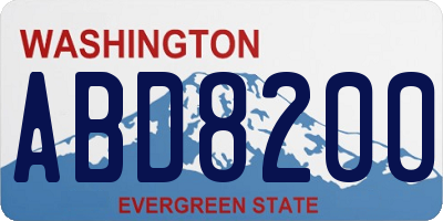 WA license plate ABD8200