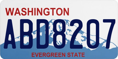 WA license plate ABD8207