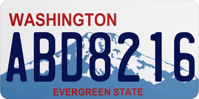 WA license plate ABD8216