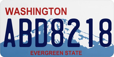 WA license plate ABD8218