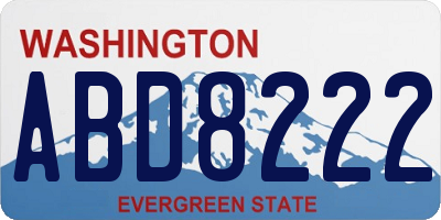 WA license plate ABD8222