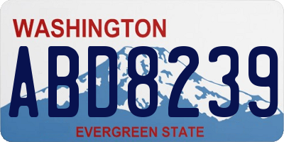 WA license plate ABD8239