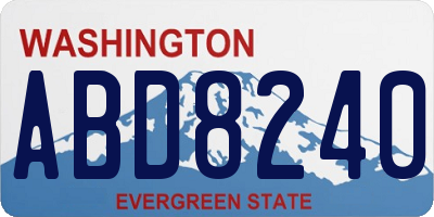 WA license plate ABD8240