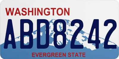 WA license plate ABD8242