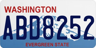 WA license plate ABD8252
