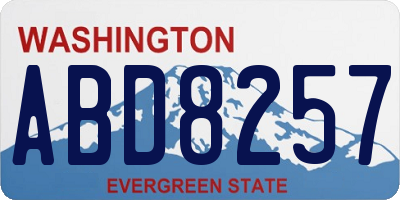 WA license plate ABD8257