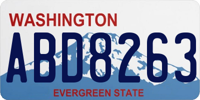 WA license plate ABD8263