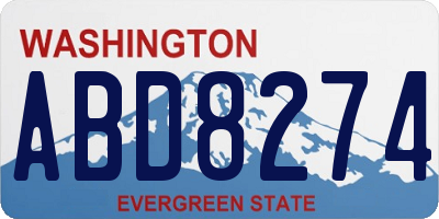 WA license plate ABD8274