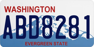WA license plate ABD8281