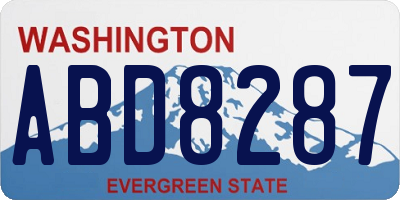 WA license plate ABD8287