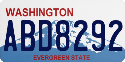 WA license plate ABD8292