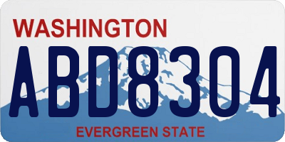 WA license plate ABD8304