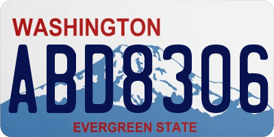 WA license plate ABD8306
