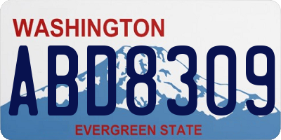 WA license plate ABD8309