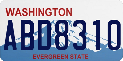 WA license plate ABD8310