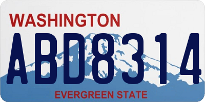 WA license plate ABD8314