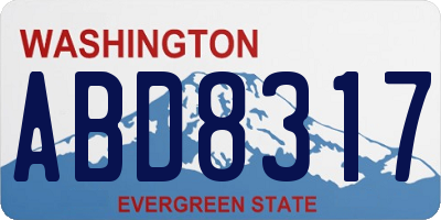 WA license plate ABD8317