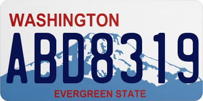 WA license plate ABD8319