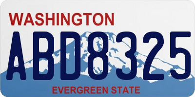 WA license plate ABD8325