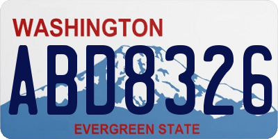 WA license plate ABD8326