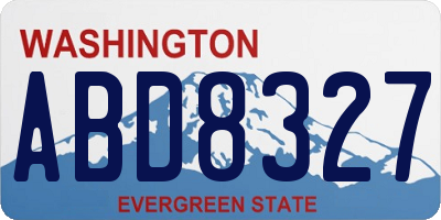 WA license plate ABD8327