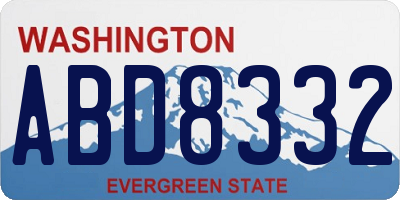 WA license plate ABD8332