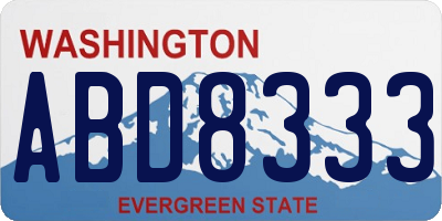 WA license plate ABD8333