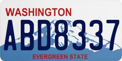 WA license plate ABD8337
